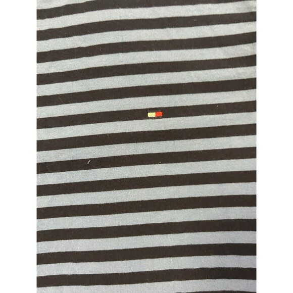 Tommy Hilfiger Men’s T-Shirt Striped Blue Black Extra Slim Fit Size L Crew Neck - Picture 2 of 6